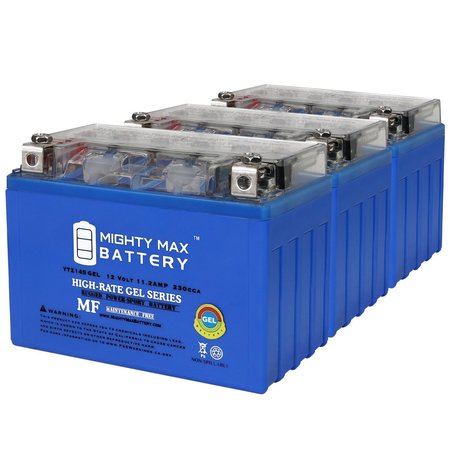 YTZ14SGEL 12V 11.2AH Replacement Battery compatible with BikeMaster BTZ14S - 3PK -  MIGHTY MAX BATTERY, MAX4023518